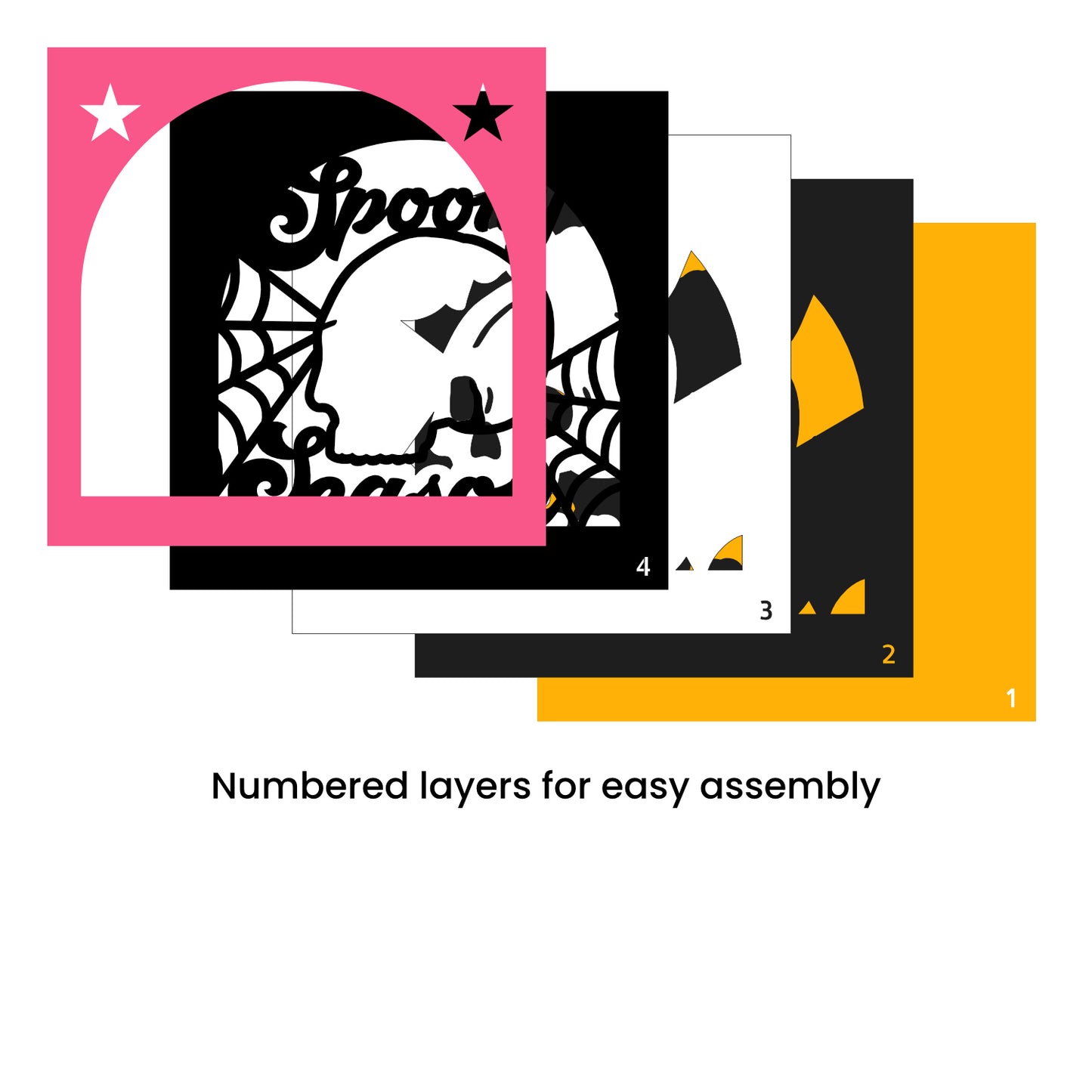 Spooky Season Retro Halloween Sign - 3d SVG Shadow Box Files