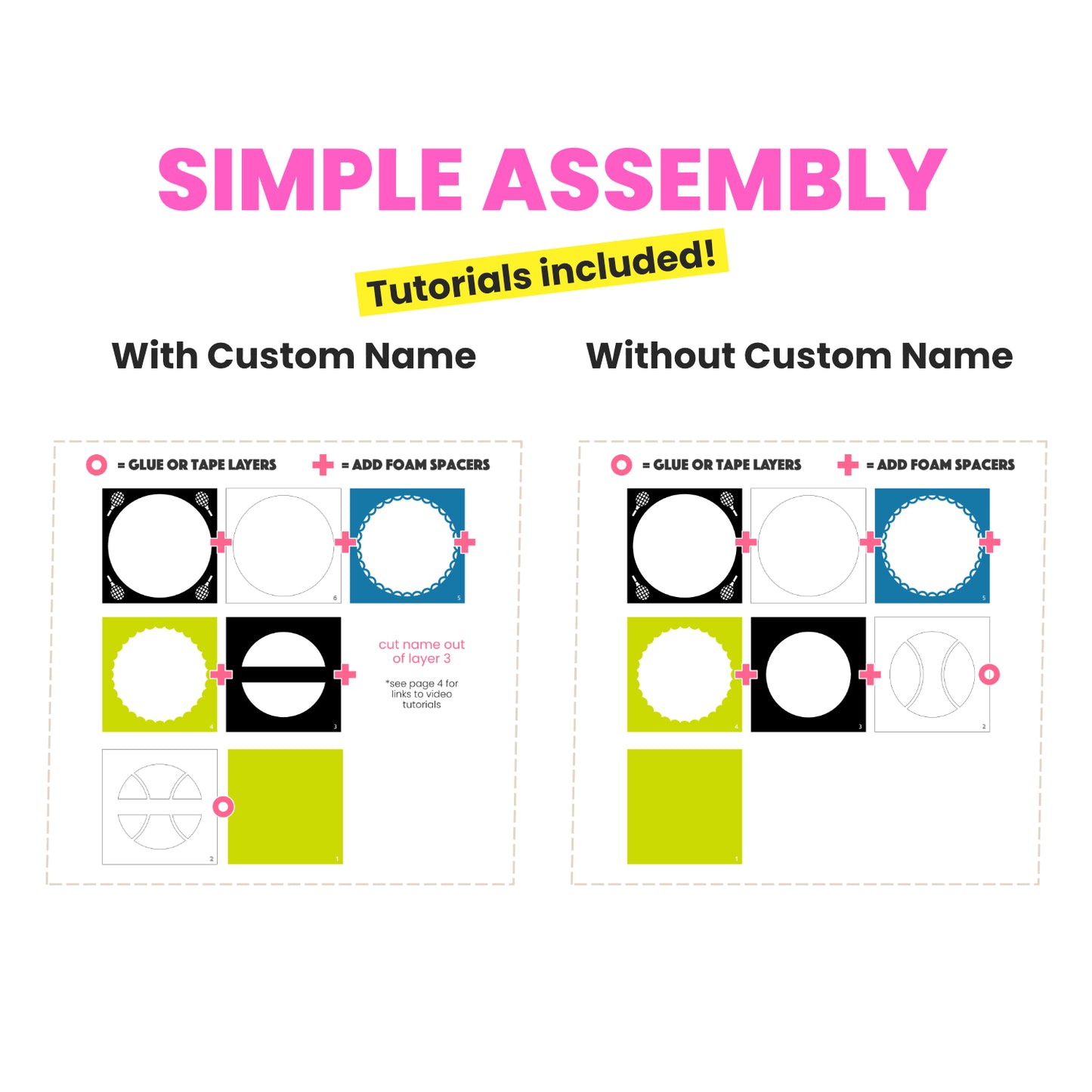 Tennis Name Sign Layered SVG Shadow Box Project