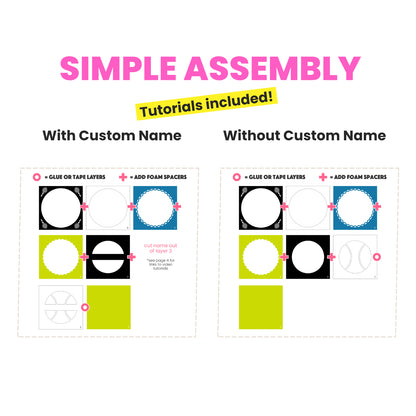 Tennis Name Sign Layered SVG Shadow Box Project