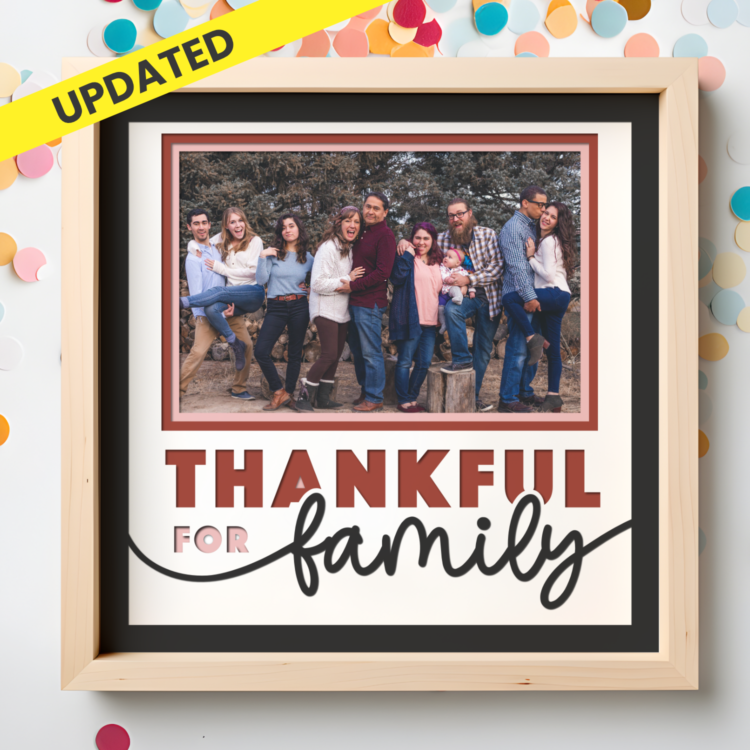 Thankful for Family Picture Frame Shadow Box Project