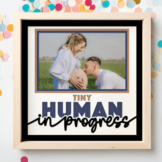 Tiny Human(s) in Progress Pregnancy Layered SVG Shadow Box Project