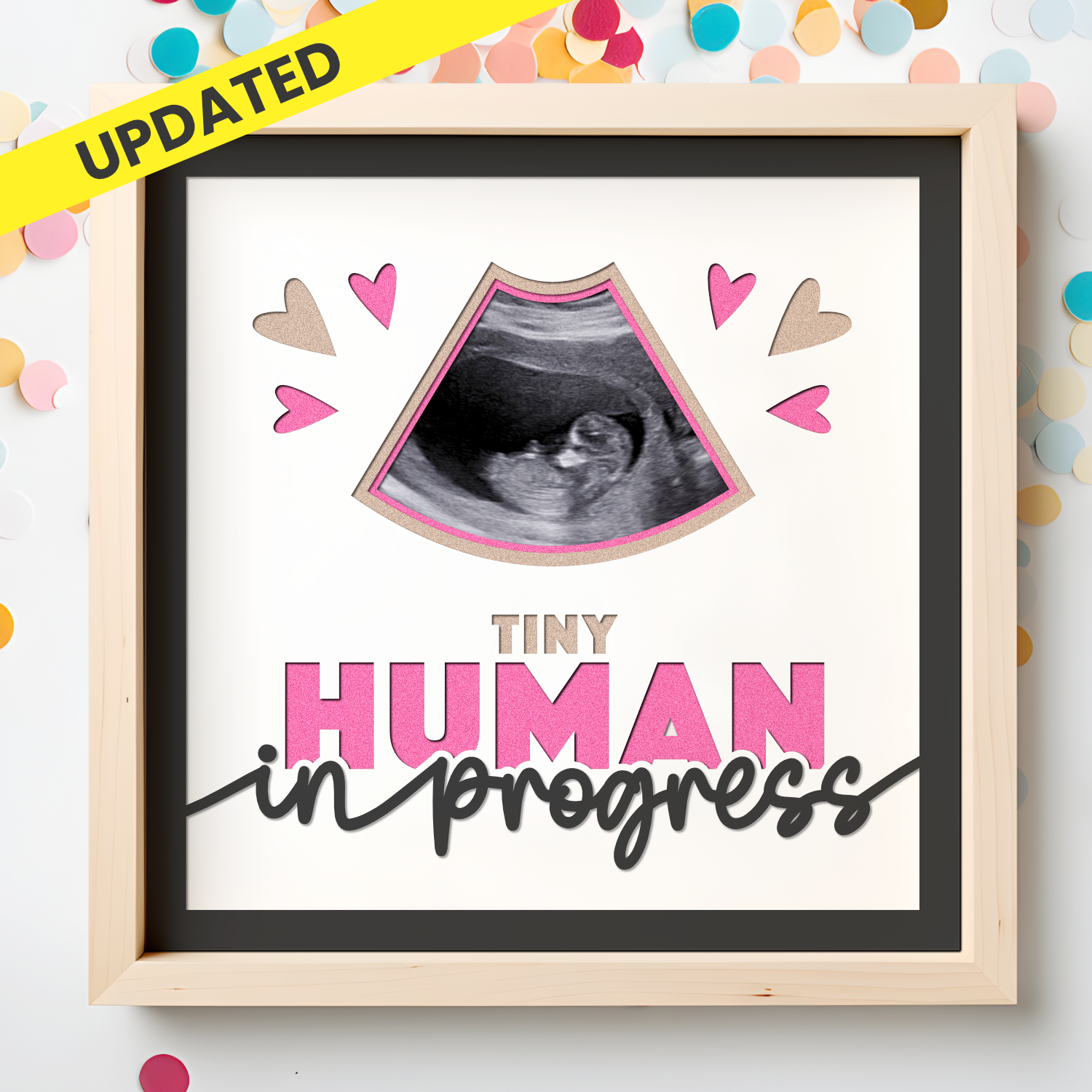 Tiny Human in Progress Pregnancy Layered SVG Shadow Box Project