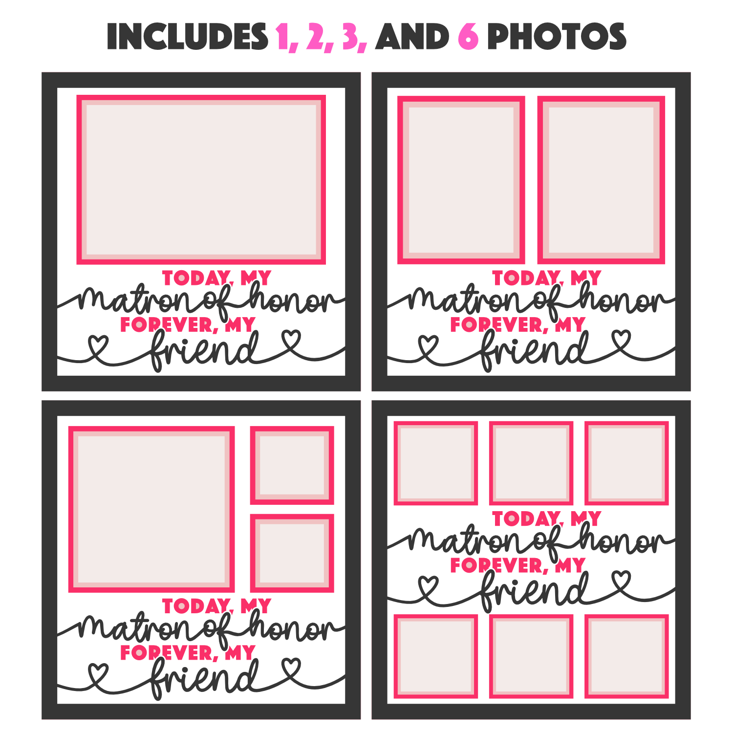 Today My Matron of Honor Forever My Friend Layered Shadow Box Project