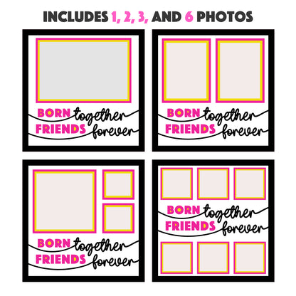 Born Together Friends Forever Layered Shadow Box Picture Frame Project for Twins and Multiples