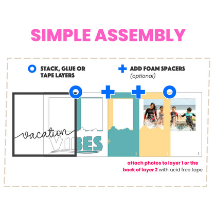 Vacation Vibes Travel Picture Frame Layered Shadow Box Project