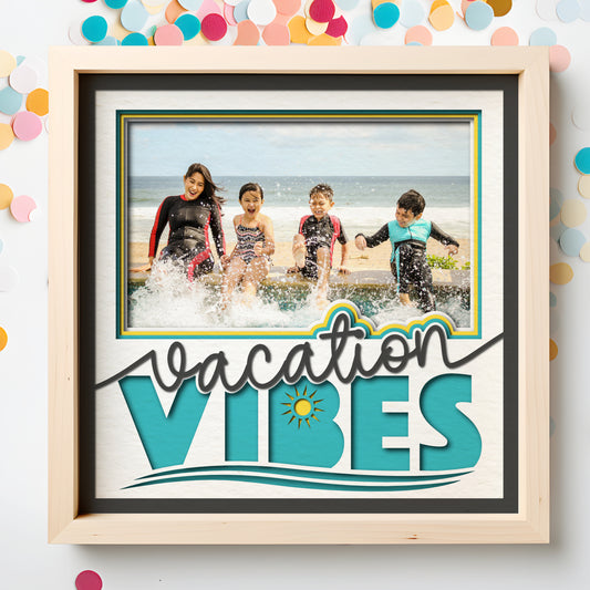 Vacation Vibes Travel Picture Frame Layered Shadow Box Project