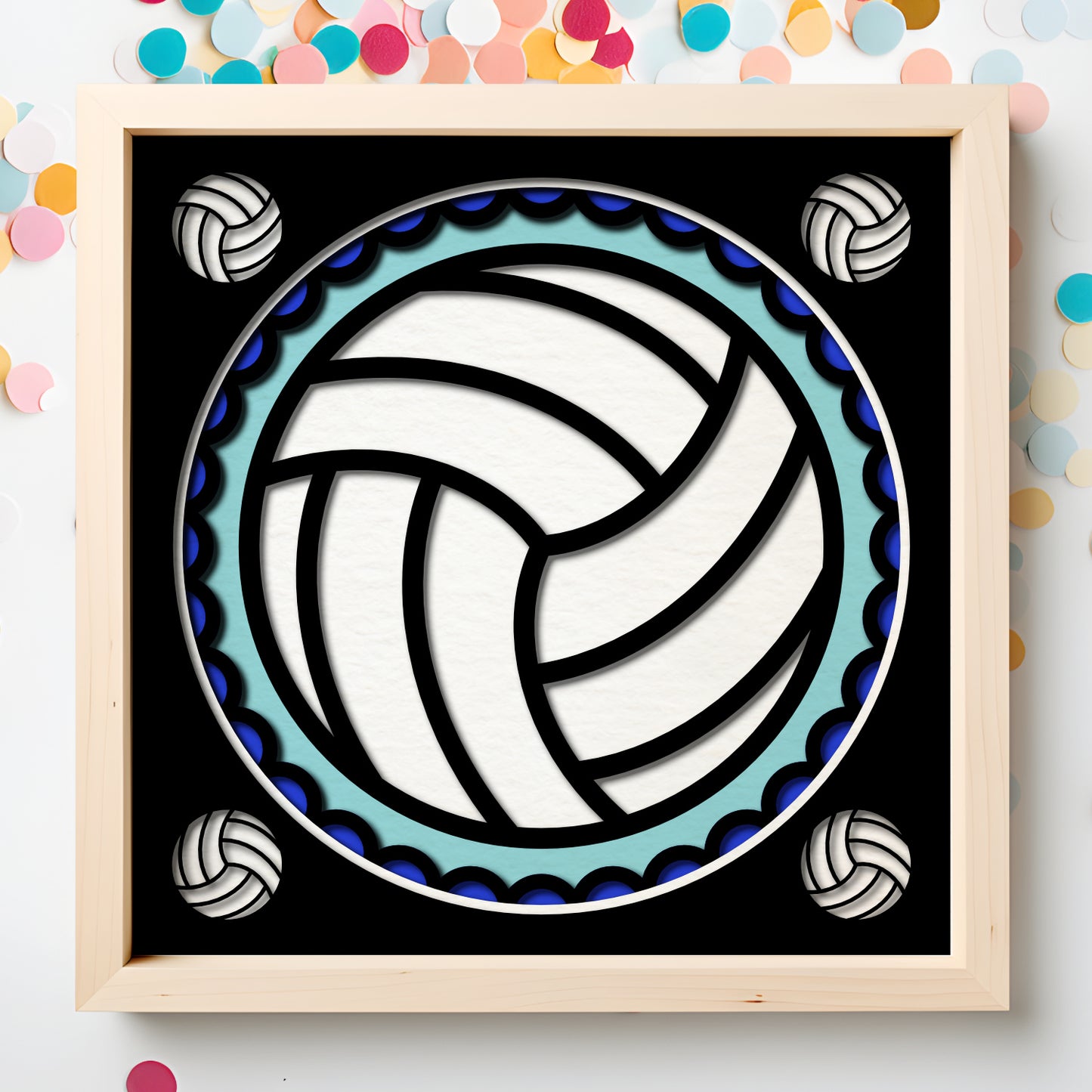 Volleyball Name Sign Layered SVG Shadow Box Project