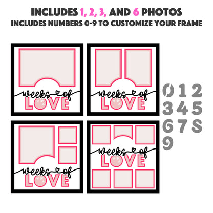 X Weeks of Love Pregnancy Layered SVG Shadow Box Project