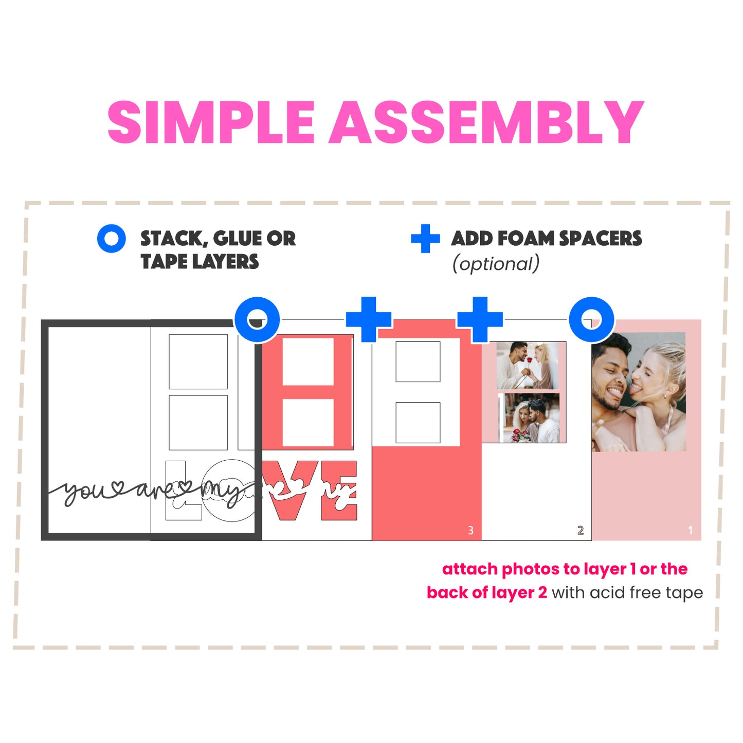 You are My Love Couple Layered Picture Frame Shadow Box Project