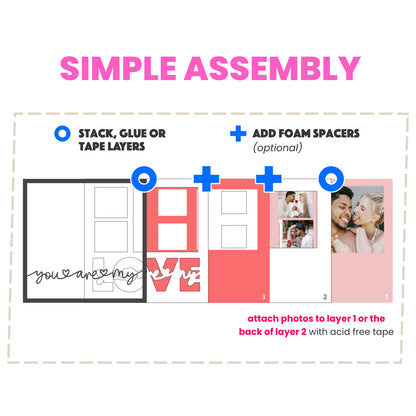You are My Love Couple Layered Picture Frame Shadow Box Project