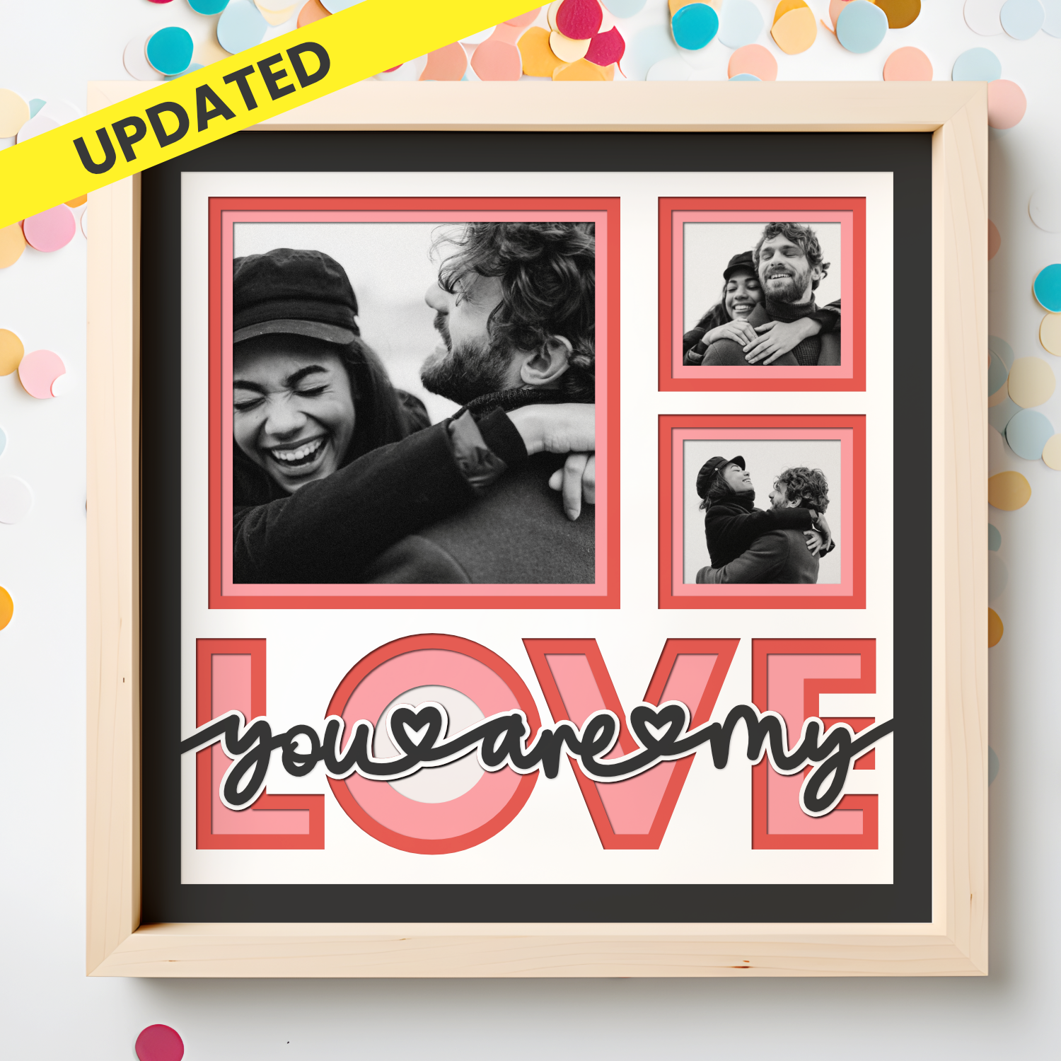 You are My Love Couple Layered Picture Frame Shadow Box Project
