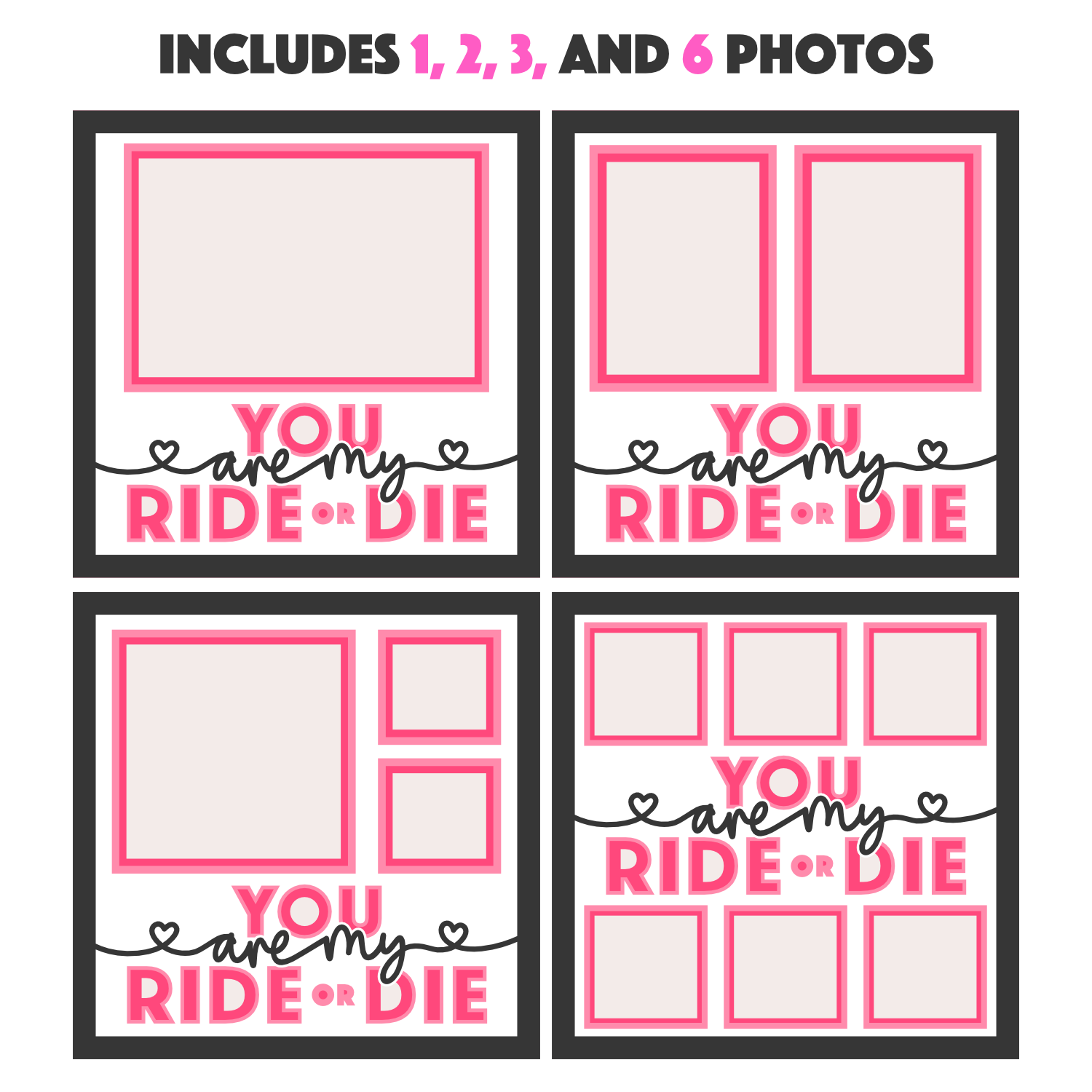 You are My Ride or Die Picture Frame SVG Shadow Box Project File