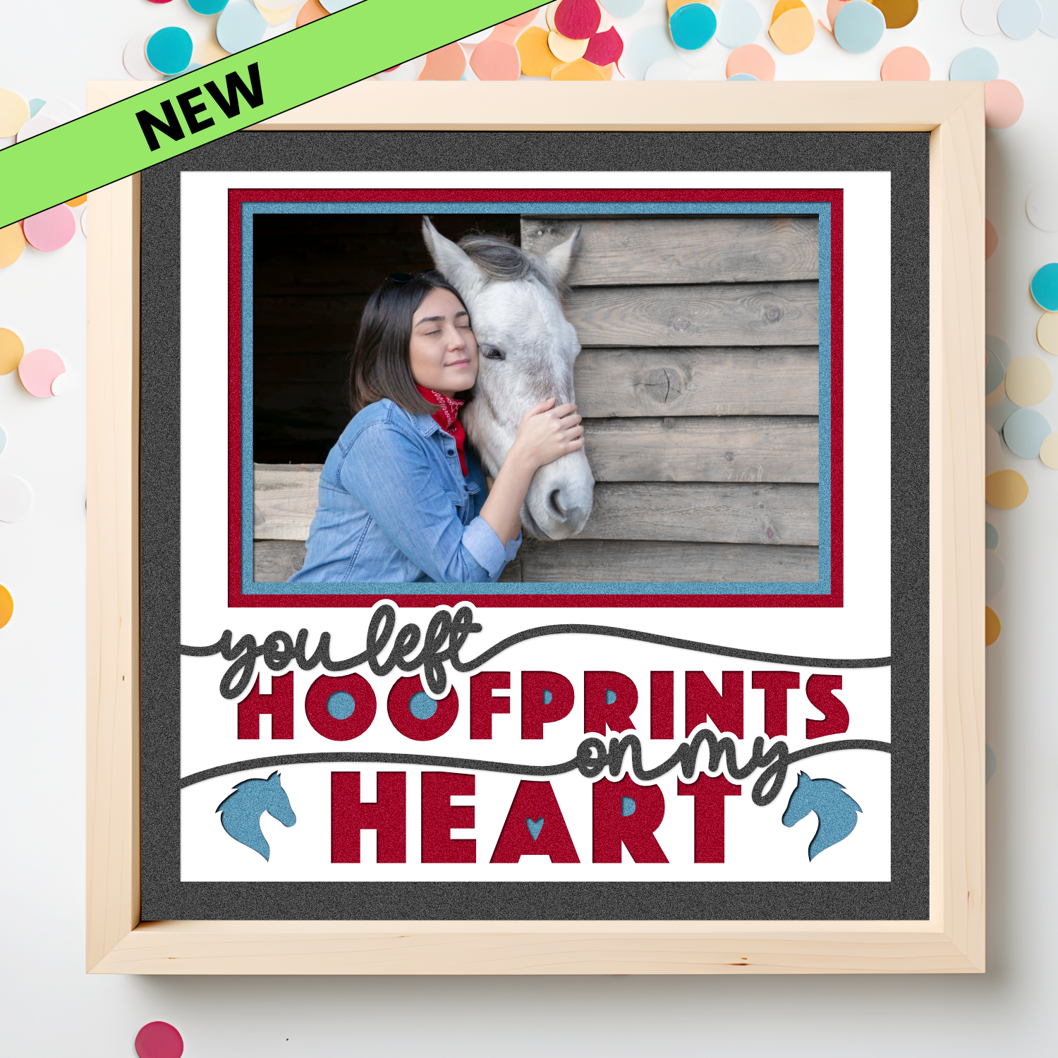 You Left Hoofprints on My Heart Picture Frame Layered Shadow Box Project