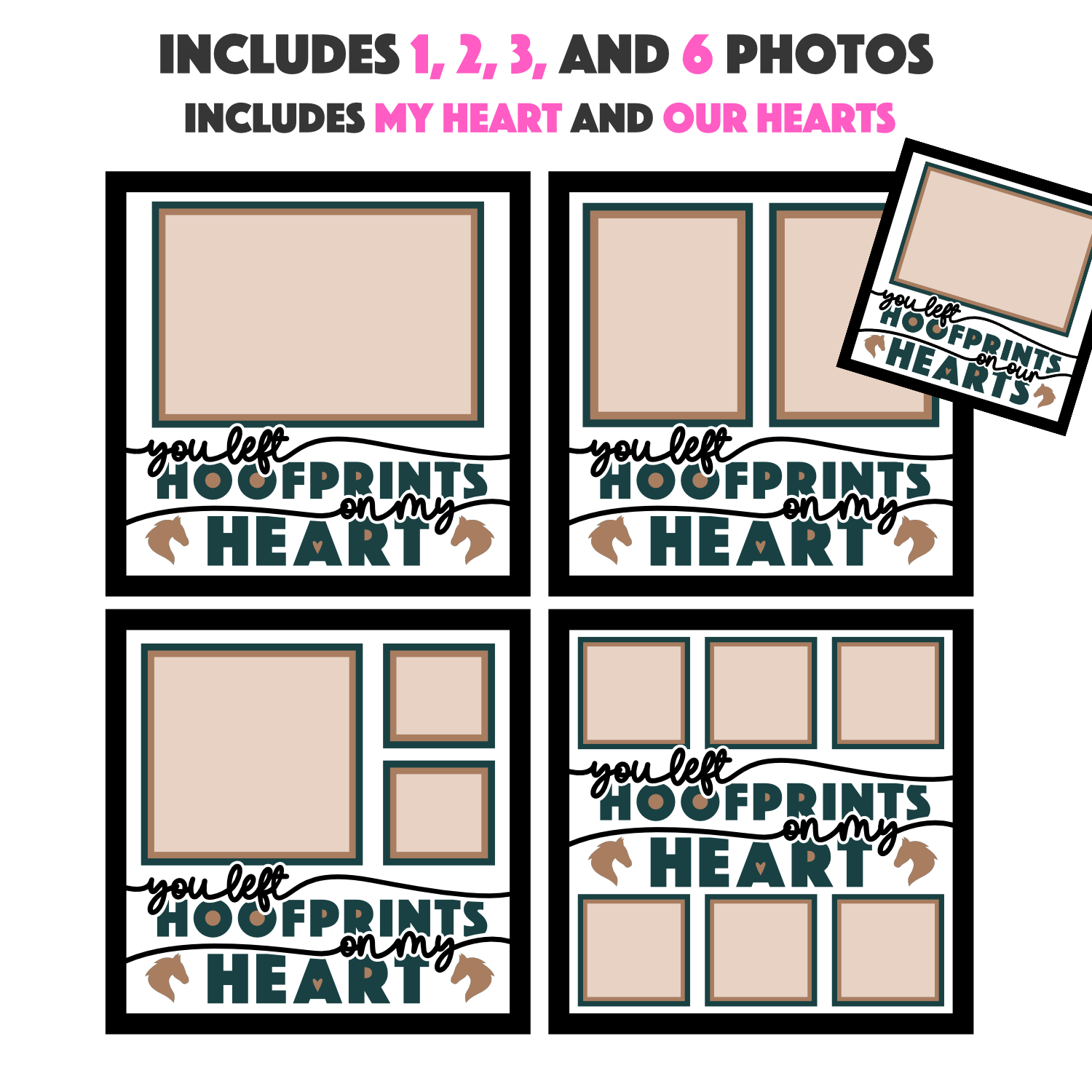You Left Hoofprints on My Heart Picture Frame Layered Shadow Box Project