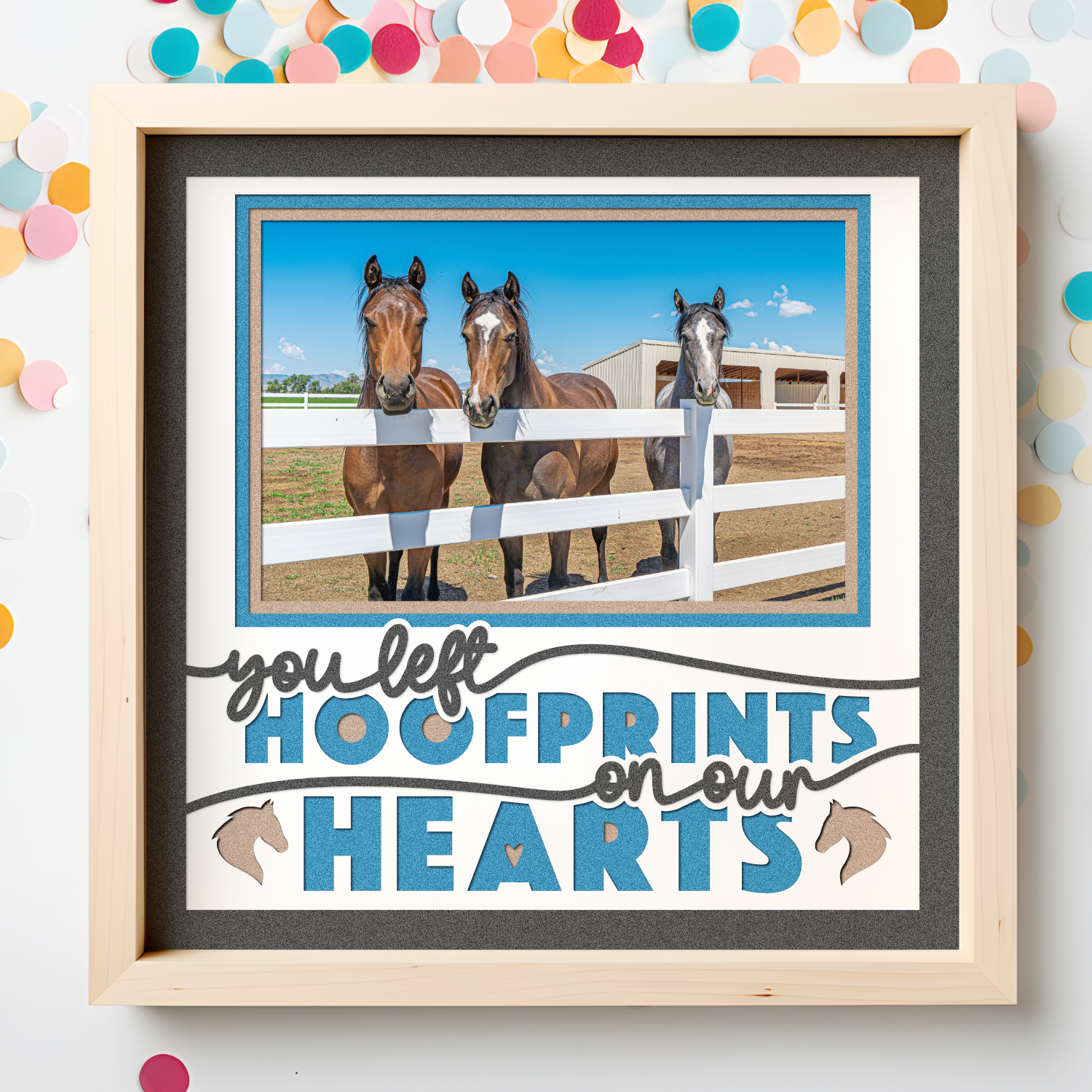 You Left Hoofprints on My Heart Picture Frame Layered Shadow Box Project
